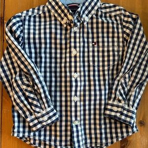 Tommy Hilfiger 2T Navy and White Plaid Shirt